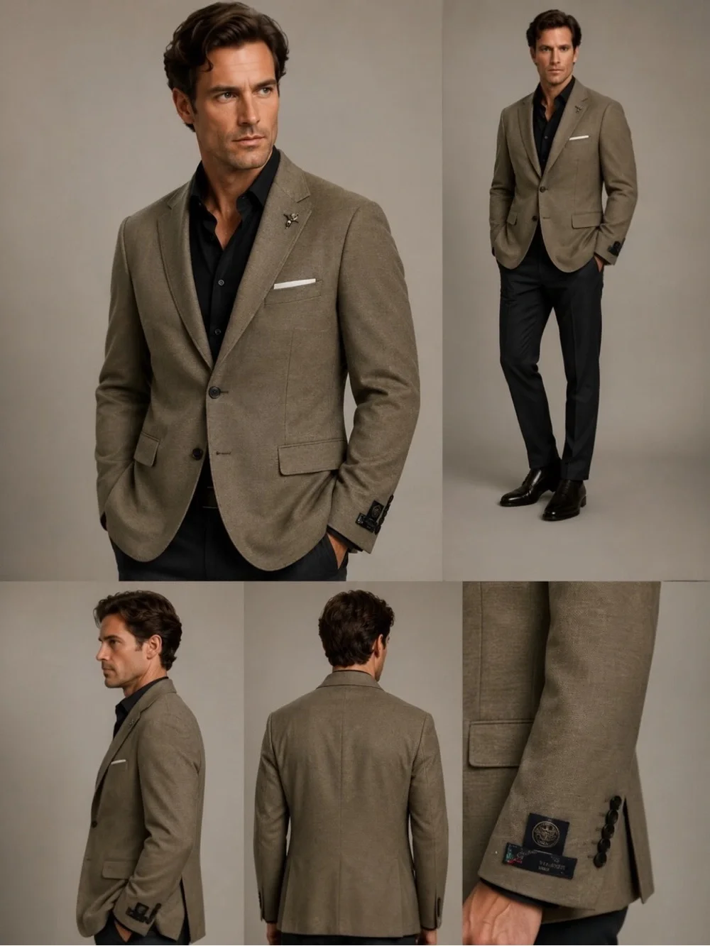 Baess Milano Brown Blazer Men's 48R Wool Poly Lined Tailored Italian Classic NWT